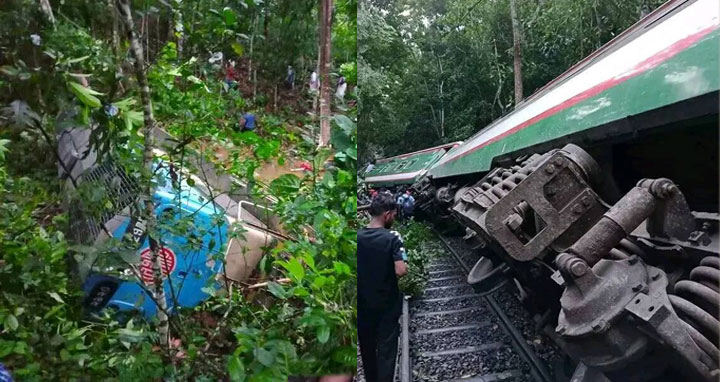 ট্রেন লাইনচ্যূত: সিলেটের সঙ্গে সারাদেশের রেল যোগাযোগ বন্ধ