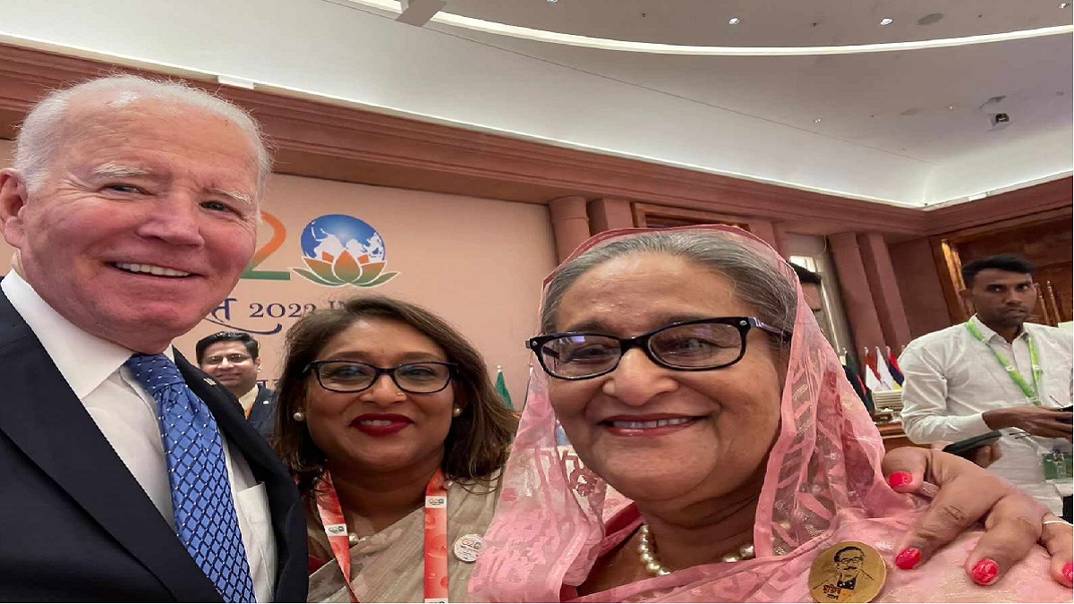 বাইডেনের সেলফিতে শেখ হাসিনা, মার্কিন প্রেসিডেন্টের সাথে প্রধানমন্ত্রীর আলাপ