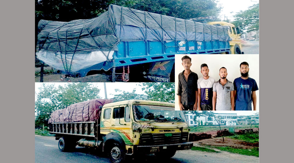 সিলেটে বিপুল পরিমাণ ভারতীয় চিনিসহ আ ট ক ৪